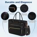 Large Bible Bag Bible Case Cover for Women with Shoulder Strap, Bible Study Supplies Journaling Kit Carrying Case with 75 Bible Tabs, 12 Highlighters and 5 Gel Pens, Christian Gifts for Women, Black