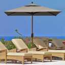 EliteShade USA 10-Year-Non-Fading 6x6Ft Square Market Patio Umbrella, UPF 50+ UV Protection Performance Sun Umbrella, Heavy Duty Commercial Grade Outdoor Table Umbrella with Crank, Windproof Vented Top for Garden, Pool, Deck and Outdoor Playsets, Taupe