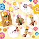 Motipuns 24 Set Mother's Day Flower Bouquet Craft Kit DIY Spring Flower Paper Crafts Make Your Own Floral Bouquet Tulip Handmade Exchange Gift for Home Activities Mom Teacher Appreciation