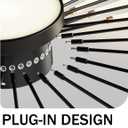 Modern Ceiling Light Flower Shape, Metal Firework Ceiling Lamp with Plug-in LED Source, Lighting Fixture for Living Room Dining Room Bedroom, Natural Light, 50.4 x 41.3 in, Black, 42+1 lights