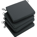 Qirroboni Outdoor Chair Cushion Set of 4, Waterproof Square Corner Seat Cushions for Patio Furniture, Color Fastness Garden Couch Pads, 18.5" x 16" x 3", Indoor Dining Chair Pad Set, Dark Grey