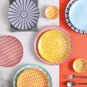 Selamica 10 inch Porcelain Dinner Plates, Large Size Serving Plate for Salad, Pancakes, Steak, Set of 6, Assorted Colors