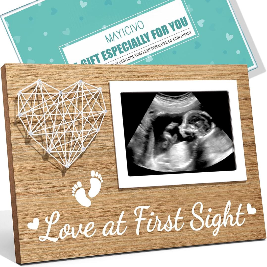 New Mom Baby Ultrasound Picture Frame - Sonogram Keepsake for Pregnancy Announcements, Gender Reveal, Baby Shower - Mothers Day Gift for First Time Mom Dad - Nursery Decor - 4x6 Photo