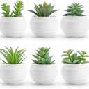 Der Rose Set of 6 Succulents Plants Artificial in Pots Small Fake Plants for Bedroom Aesthetic Living Room Shelf Bathroom Decor Office Desk Accessories