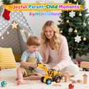 Car Toys for Toddlers, Excavator Toy with 2 Flashing Lights Music, Toy Trucks Construction Vehicle with 1 Moving Arm, Baby Toys for 3 4 5 6 Year Old Boys, Kids Valentine's Day Easter Birthday Gifts