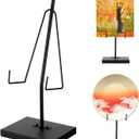 RattanView Black Metal Frame Holder Heavy Duty Sign Holder Vertical Picture Art Painting Display Stand Plaque Poster Stand for Home Restaurant Table Exhibition(12 x 5 x 4 Inches)