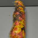 Ivydale 2 PCS Artificial Fall Hanging Flowers Fake Petunias Outdoor, Silk Faux Morning Glory Flowers with Eucalyptus,UV Resistant Realistic Mums Plants for Home Garden Decor (Fall Orange+Yellow)