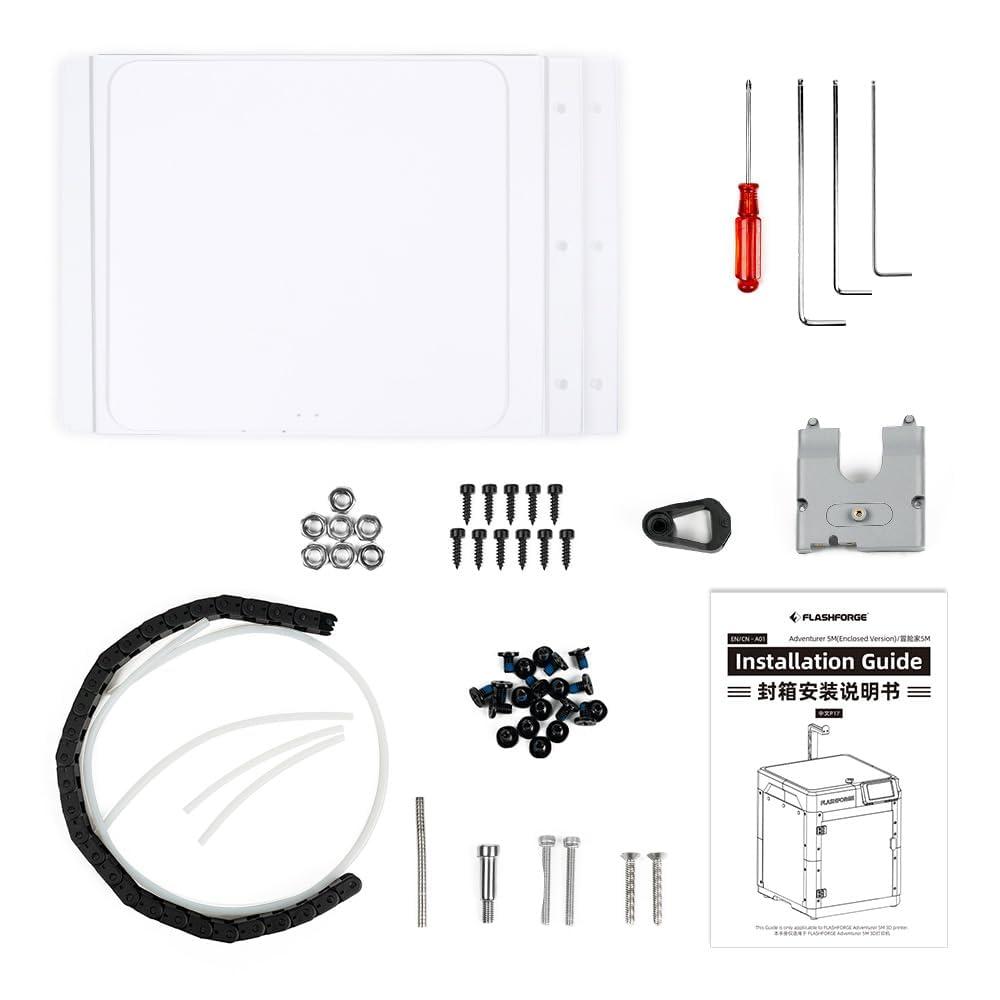FLASHFORGE Adventurer 5M 3D Printer Enclosure Kit, Noise Reduction and Odor-Free, DIY The Enclosure Unlock More Filaments Require High Temperature Like ABS, ASA