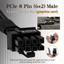 (2-Pack) 8 Pin PCIe Cable for Seasonic PSUs, PCIe 8 Pin Male to PCIe (6+2) Male Power Adapter Sleeved 25-inch (63cm)