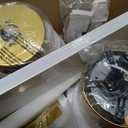 Metal Ceiling Fan with Lights and Remote, 52 Inch, Gold & White