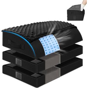 Foot Rest Under Desk for Office Use, Gel Memory Foam Foot Stool with 3 Adjustable Heights and Feet Warm Pocket for Back, Hip, Legs Discomfort Relief, Ergonomic Footrest for Office Chair & Gaming Chair (Black)