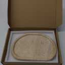 Natural Travertine Tray, Special-Shaped Jewelry Tray, Marble Ring Dish for BathroomCountertop, Nightstand,Dressing Table, Bedside Table, Home Decor, Beige(Middle) (10.6" x 7.4" x 1.5")