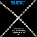 Bike Chain, High Tensile Strength Bicycle Chain for Road/MTB Bike 6/7/8 Speed - Quick Buckle - 116 Links - Dark Silver (13)