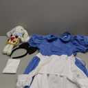 Girls Halloween Costume Kids Blue Dress White Apron with Plush Rabbit Bow Hair Band Socks (size 140)