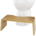 Squatty Potty Oslo Folding Bamboo Toilet Stool 7 Inches, Collapsible Bathroom Stool for Kids and Adults Brown, Portable and Space-Saving