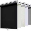 AOSKY Cordless Roller Shades Blackout Blinds for Windows Room Darkening Rolled Up Shades with Spring System, UV Protection Window Shades Door Blinds for Home and Office (34.5" W x 64" H, Black)