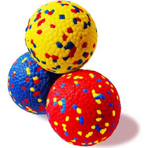 ESYLIF 3 Pack Dog Toy Balls,Interactive Dog Toys, New Gifts, Teething Toys for Aggressive Chewers,Durable Tough Indestructible Chew Toys for Small/Medium/Large Breeds(3 Inch)