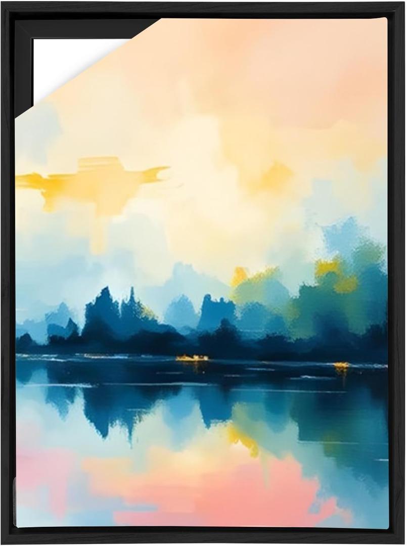 Canvas Floating Frame, Canvas Frame 0.75 inches deep Floater for Canvas Panel Oil Painting Wall Art Prints (Black, 19.6x27.5)
