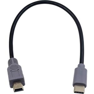 Duttek Mini USB to USB C OTG Cable, Short Type C to Mini Male Cable On-The-go Data Convertor Adapter for MacBook, iMac Pro, Chromebook Pixel 10 inch/25 cm