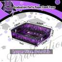 Tenceur 36 Pcs 2026 Purple Graduation Serving Food Trays 5 lb Large Grad Party Dessert Plates Bowls Paper Disposable Chip Boats for Party Supplies
