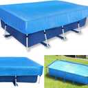 14 x 7 Rectangle Frame Pool Cover 177 X 87inch Regular Pool Cover 14 ft Rectangular Frame Cover with Ropes 178" x 86" Rainproof Dust PE Blue Dustproof Rainproof Waterproof
