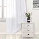 DWCN White Sheer Curtains Semi Transparent Voile Rod Pocket Curtains for Bedroom and Living Room, 52 x 54 inches Long, Set of 2 Panels