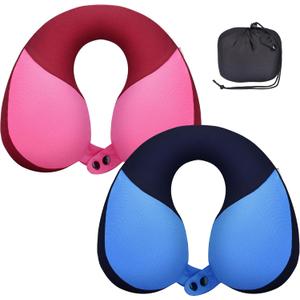 COOLBEBE Kids Travel Neck Pillow 2PCS Softly Double Support Neck Pillow for Car & Airplane, Traveling Gifts for Toddler & Children (Blue & Pink) COOLBEBE Kids Travel Neck Pillow 2PCS Softly Double Support Neck Pillow for Car & Airplane, Traveling Gifts for Toddler & Children (Blue & Pink)