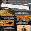 T5 UVB Reptile Light Fixture Combo Kit 24W: 10.0 UVB Light for Reptiles Terrarium Hood Comes with Ho UVB Lamp, 22'' Linear UVB Light Bar for Desert Bearded Dragon,Turtle,Gecko - UV Sensor Test Card