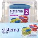 Sistema Klip It Food Storage Containers, 400 mL, Assorted Colours, 2 Pack