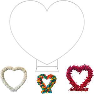 6.7FT Heart Arch Stand for Proposal, Metal Balloon Arch Frame for Wedding Valentine's Day Engagement Birthday Party Baby Shower Decorations (White)