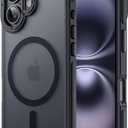 Tigowos Compatible with iPhone 16 Bumper case Fits MagSafe 10FT Drop Resistant Matte Skin Feeling Shockproof Back Cover Fits iPhone Phone Cases 6.1", Matte Black Bumper