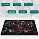 Craps Tabletop Game Set with 35 * 70" Rubber Craps Tabletop Mat, 48 * 11" Rubber Craps Diamond Pyramid Bumper, 36" Rattan Stick, Casino Grade 19mm Dice, On/Off Button & 100 pcs Chips (Black)