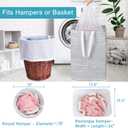 Polecasa Extra Heavy Duty Large Diamond Mesh Laundry Bags 24 x 36" with Drawstring Closure & ID Tag, Storage Bag for College, Travel, Sports, Dorms, White
