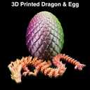 2 x 3D Printed Dragon Eggs with Dragon Inside,Color Change with Temperature,Lavender Purple+Mint Green to Pink+Yellow (12 inch)