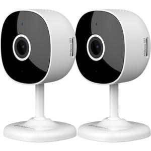 Galayou Indoor Home Security Cameras - 2K WiFi Surveillance Camera with Two-Way Audio for Baby/Pet/Dog/Nanny, Smart Siren with Phone App, SD/Cloud Storage, Works with Alexa & Google Home G7-2PACK, White