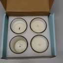 4 Packs Unscented White Votive Candles in Glass, 2 Inch Natural Soy Wax Scentless Candles for Christmas Wedding Party Home Decor Holidays Relaxation Spa, 12-15 Hour Burning Time