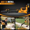 Leaf Blower Cordless,Electric Leaf Blower with 2 4.0Ah Battery Powered and Fast Charger, Cordless Blowers for Lawn Care and Car Dust Snow Blower,6 Speed Control,Orange