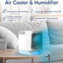 Ontel Arctic Air Turbo Chill Evaporative Cooler with HydroChill Technology, 4-Speed Portable Air Cooler Fan, Up To 8 Hr Per Fill, 7-Color LED, Simple & Whisper Quiet Operation, for Home or Office Use