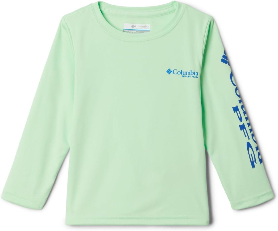 Columbia Boys Terminal Tackle Long Sleeve Tee (Large, Key West/Vivid Blue Logo)