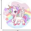 Round Rug for Kids Room 72x72'' Unicorn Circle Rugs for Bedroom Kids Rugs for Playroom Girls Cute Cartoon Carpet Living Room Dining Room Decor