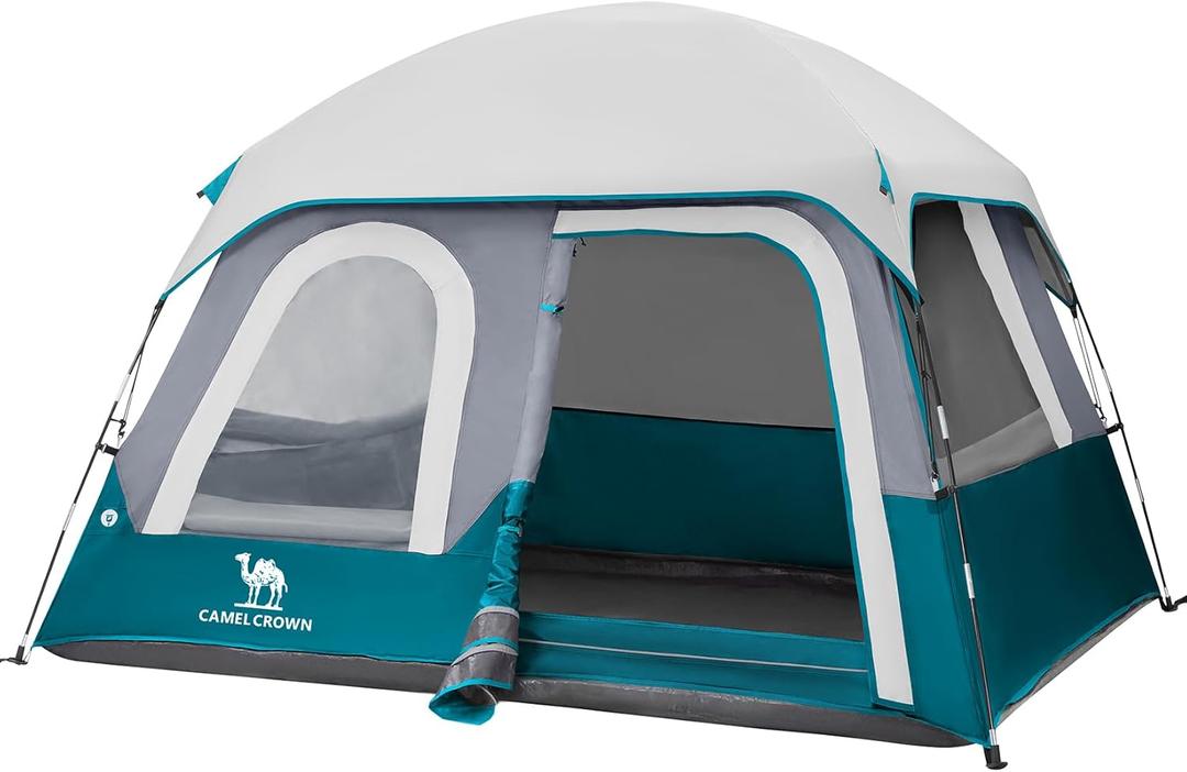 CAMEL CROWN 4/6 Person Tent Waterproof Lightweight Portable Backpacking Tent for Outdoor Camping Hiking (Steel Blue)
