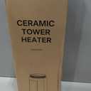 PELONIS 23 Oscillating Ceramic Tower Space Heater with Remote & Thermostat, Electric Energy Efficient Floor Heater for Indoor Use Large Room Safe with Timer, ECO Mode, 1500W, White