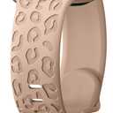 CreateGreat Engraved Bands Compatible with Apple Watch Band 40mm 41mm 38mm 42mm 44mm 45mm 46mm 49mm, Leopard Pattern Soft Silicone Strap Compatible with iWatch Series 10 9 8 7 6 5 4 3 2 1 SE Ultra (Leopard-Milk Tea)