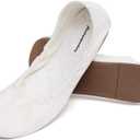 FUNKYMONKEY Women's Ballet Flats Soft Round Toe Comfortable Shoes (8, White)