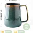 Large Ceramics Coffee Mugs,24 oz,Large Handle Design,Extra Large Tea and Coffee Cup for Office and Home，Microwave and Dishwasher Safe(Color:24 oz green)