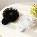 SAOROPEB Toddler Ruffle Socks, 3 Styles5 Size, Frilly Dress Socks for Girls Princess Lace Ruffles Socks Set (6-12 Months, White-black)