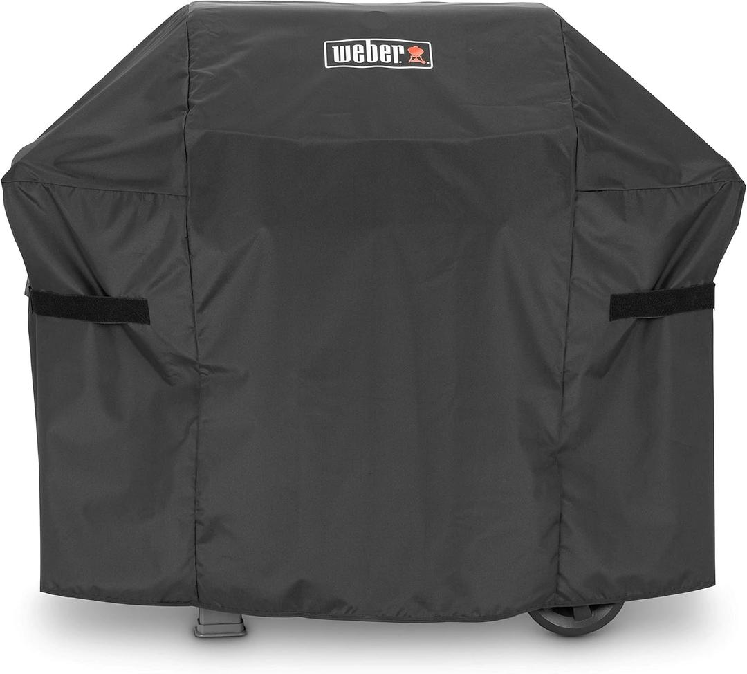 Weber Premium Outdoor Grill Cover, Water-Resistant, Compatible with Large Spirit Series Gas Grills, Black (300 Series - 2 Burner)