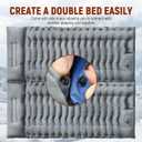 FUN PAC Camping Sleeping Pad, 9.2R-Value Ultralight Camping Mat with Pillow Built-in Foot Pump Inflatable Sleeping Pads Compact for Camping Backpacking Hiking Traveling-Lined Version Grey