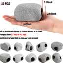 Lyrow 10 Pieces Aquarium Hideaway Rock Cave Stackable Fish Tank Decorations for Aquatic Pets to Breed, Play and Rest, Ceramic Shelters for Small Fish, Betta Cave Shrimp Habitat, Breeding Tube (Rustic)