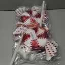 2 x 17" Large Peppermint Twist Decorations Set of 2 Velvet Lollipop Picks with Glitter Sequins Owl Wings Bows Swirl Candy Cane Ornaments for Christmas Tree Topper Stems Candy-Themed Home Decor (Red White)